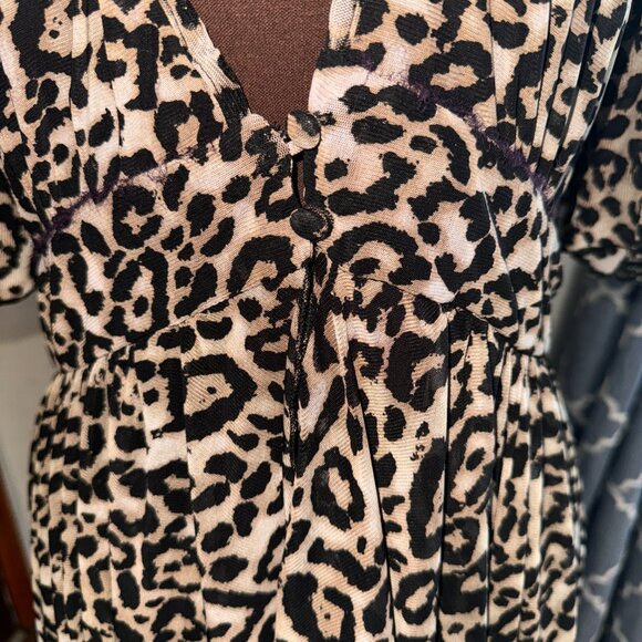 Sheer Leopard Swimsuit Cover, women Cover, Ladies Long Hi-Lo Dress/Pants Wrap - Picture 4 of 16